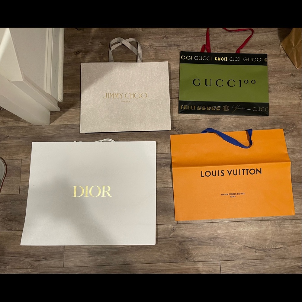 Assorted Designer paper bags. Authentic and in good Condition.